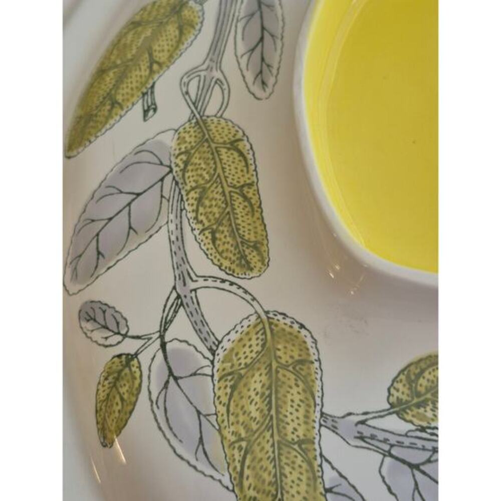 VTG MCM Poole Yellow Herb Garden Sage Casserole‎ Dish 2.5 Quart Rectangular Lid - Picture 5 of 11